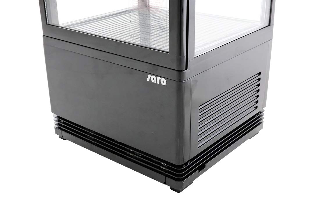 Saro 330-10051 - Mini vitrina de refrigeración por recirculación (plástico, SC 70, 70 L), color negro