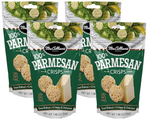 Mrs. Cubbison's Cheese Crisps - 100% Real Cheese, Keto Friendly, Great for Snacking and Salad Topper - Parmesan Flavor, 1.98 Ounce (Pack of 4)