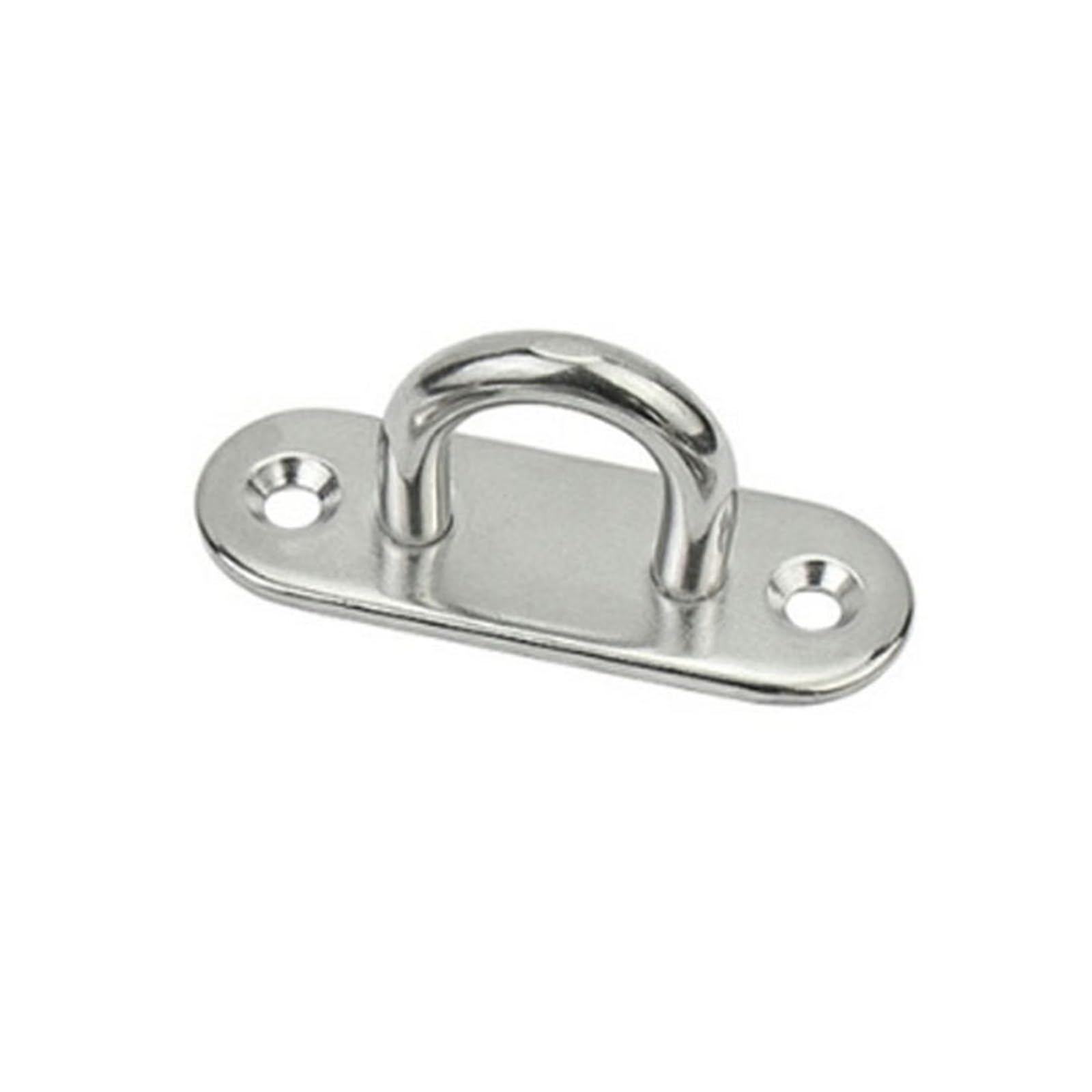 CNfhFRY Eye Hooks， M5-M12 A2Stainless Steel Staple Lock up Wall Hook Fixed Pad Eye Plate Anchor Mount U-Shaped(8MM)
