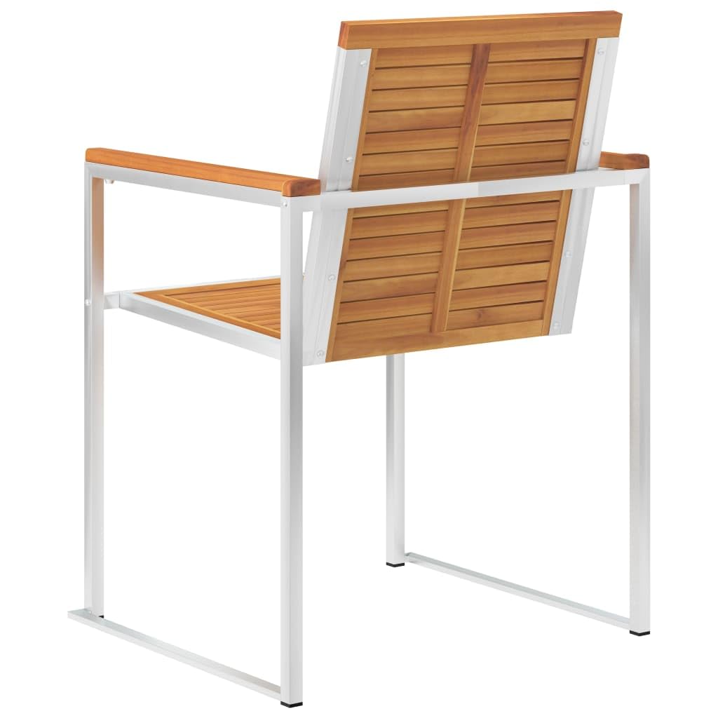 3061505 Sedie da Giardino 2 pz con Cuscini in Legno Acacia e Acciaio Testata in Legno,Testata Letto Matrimoniale Muebles Dormitorio Spalliera Letto Testiere per Letto Matrimoniale