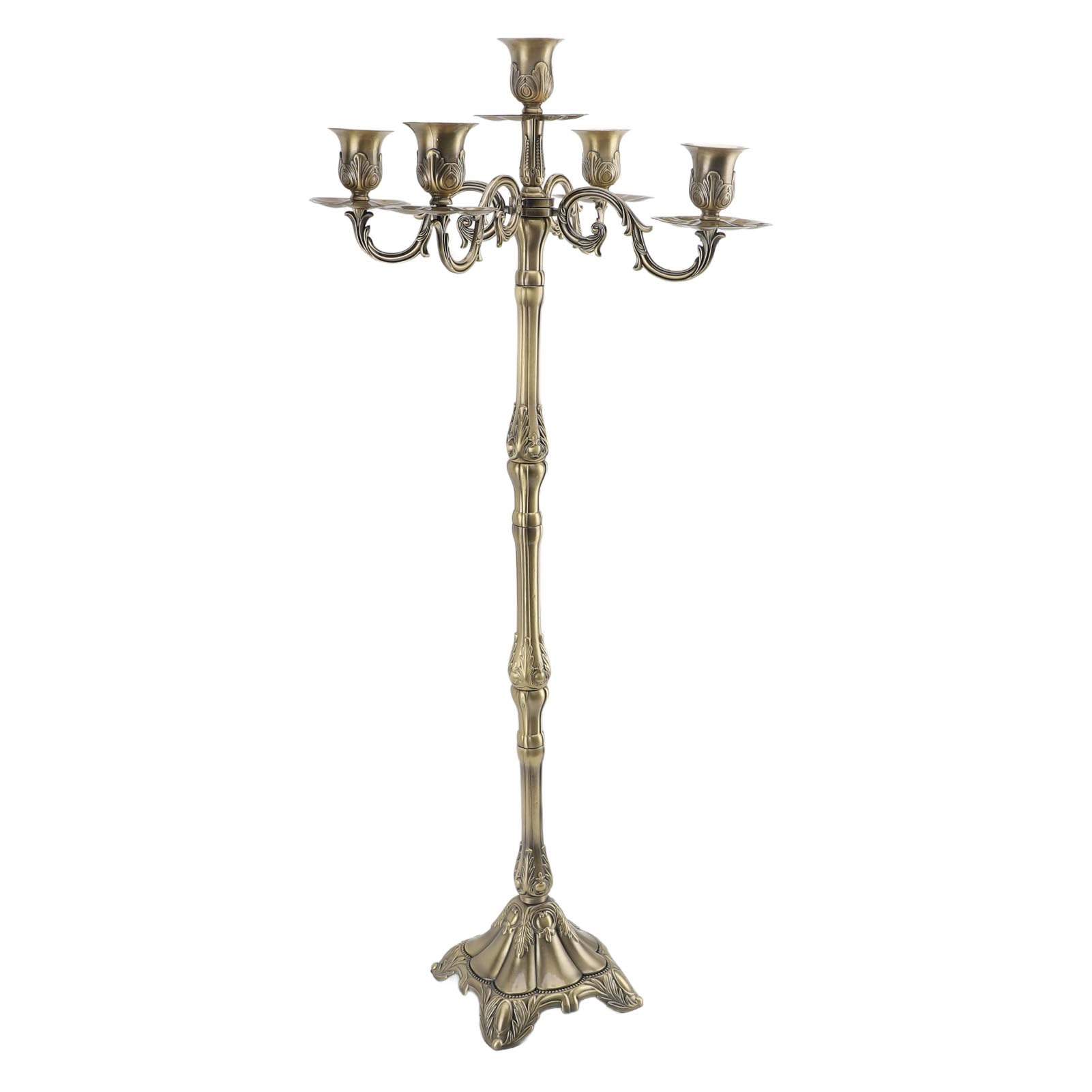 Generic Candelero de Bronce Exquisito Vintage, Fácil Instalación para Bodas, Navidad, Material de Aleación (85 cm/33,5 Pulgadas)