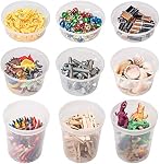 DuraHome Conteneurs de stockage des aliments avec lids 8oz, 16oz, 32oz Congeler les coupes Deli Combo Pack, 44 Sets sans fuite BPA Round Clear Container Préparation à repas Microwavable (44 Ensembles - Tailles mélangées)