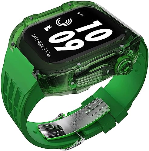 Bracelet Apple Watch transparent en cristal dur PC avec coque de protection anti-choc