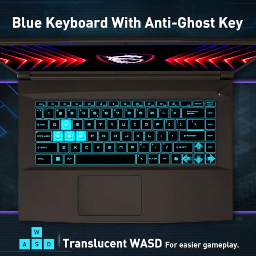 Image of msi Thin 15.6 inch FHD RTX 4050 & Intel i7-13620H Gaming Laptop, 16GB + 1TB | DDR4, Wi-Fi 6, Blue keyboard, Anti-Ghost Key, Kensington Lock, HD Webcam, Windows 11 Home, Black