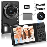 Digitalkamera mit Dual-Kameras Vorne und Hinten, Autofokus Kamera Fotokamera Kompakte Vlogging Kamera 2,8 Zoll Bildschirm, 18X Digitalzoom, 32G Karte für Kinder, Jugendliche, Anfänger