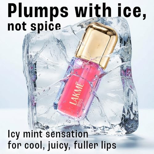 Image of LAKME 9to5 HyaGloss Powerplump Lip Oil, Clear Goals, 4.2ml, for Plump Glossy Lips, with Hyaluronic Acid, Vitamin E & Peppermint Oil, Lightweight Non-Sticky Formula (Pack of 2)