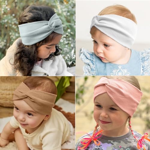 6 Stück Baby Haarband Mädchen 0-6 Monate - Weiches elastisches Haarband für Kleinkinder