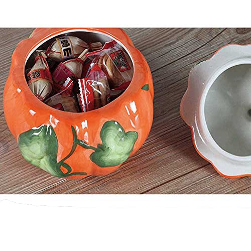 AXB Keramische Pompoen, Keramiek Pompoen Vorm Suikerkom Opslag Jar Canisters Home Decor Halloween Centerpieces - Image 7
