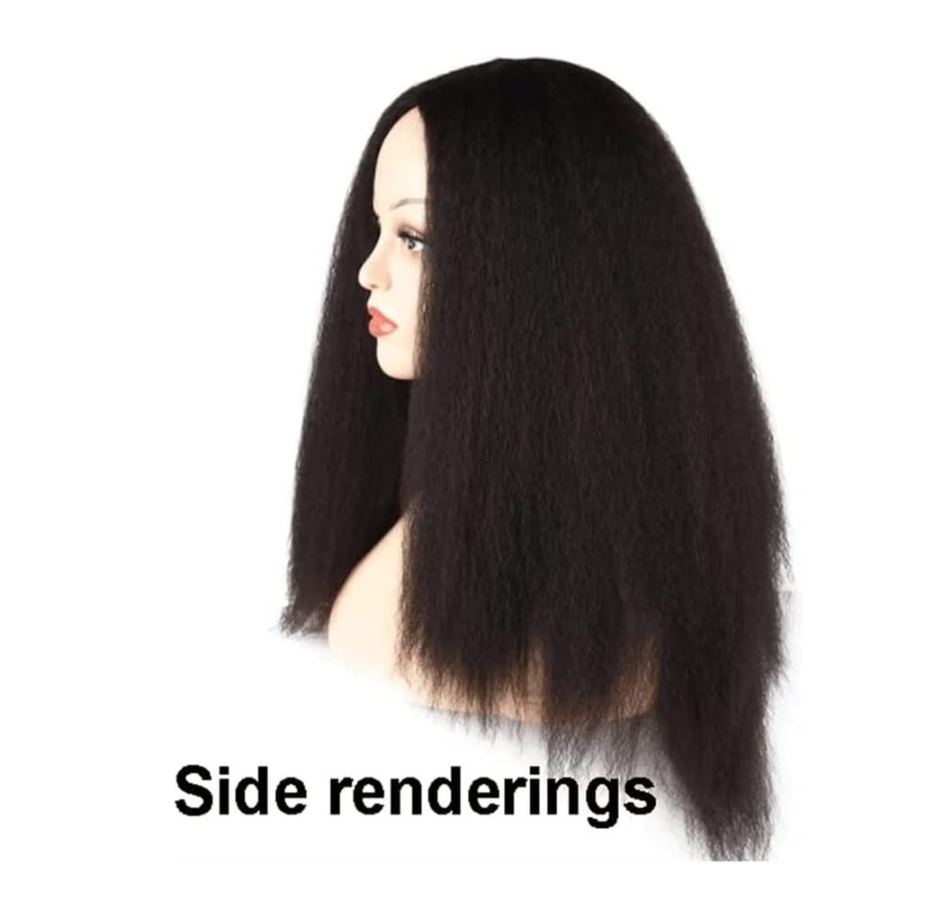 Peruke Długa Peruka Afro Peruki Dla Czarnych Kobiet Peruka Z Naturalnych Włosów Peruka Z Prostymi Włosami Peruka Syntetyczna Peruki naturalne ludzkie włosy (Color : D, Size : 23in)
