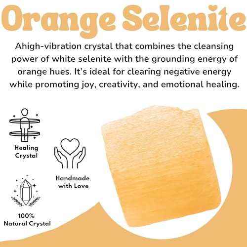 Image of Amazing Gemstone Orange Selenite Raw Crystals and Healing Stones, Natural Rocks for Tumbling - DIY Raw Stones and Crystals, 2 Pieces