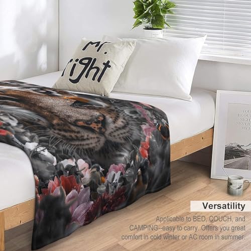 Couverture polaire tigre douce 150x200 cm pour protéger votre canapé - 7