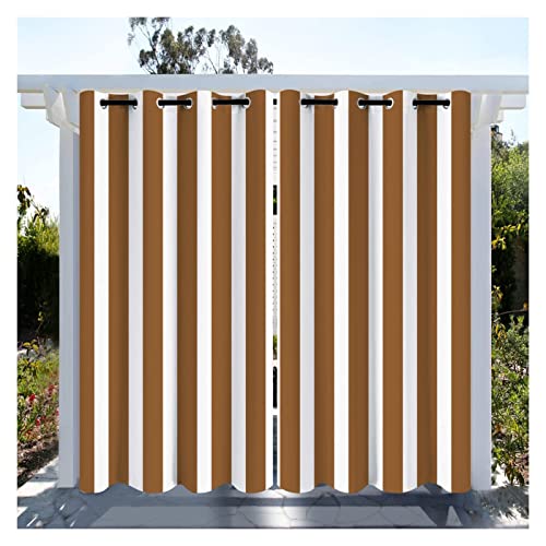 KFGDFD Tenda Gazebo Tenda di Segretezza Impermeabile, con Occhielli Ombreggiamento e Isolamento Termico Tende da Esterno per Portici, Rustici, 2 Pannelli Color : Brown, Size : W47xH59in(1.2x1.5m)