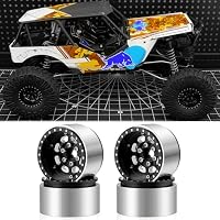 ZHRCFUN 4 Stück CNC 1,9 Beadlock Felgen für 1/10 RC Crawler SCX10 90046, SCX10 I II III, TRX4, TRX6, CCO1, RC-4WD, D90, Wraith 90018, RR10 90048, 90053, RBX10, VS4-10, Gen7 8 (Schwarz) – Ansicht 7