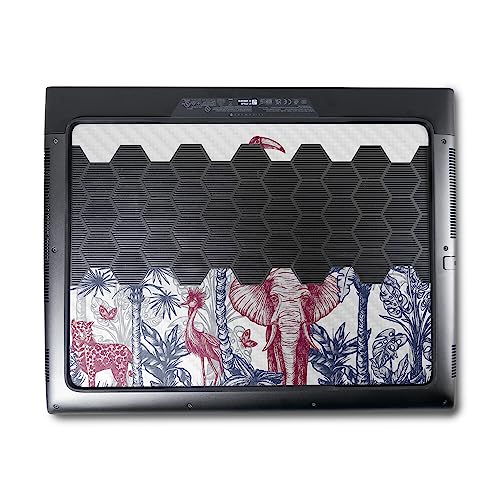 Image of MightySkins Carbon Fiber Skin Compatible with Alienware M18 R1 (2023) Full Wrap Kit - Tropical Jungle | Protective, Durable Textured Carbon Fiber Finish | Easy to Apply | Made in The USA
