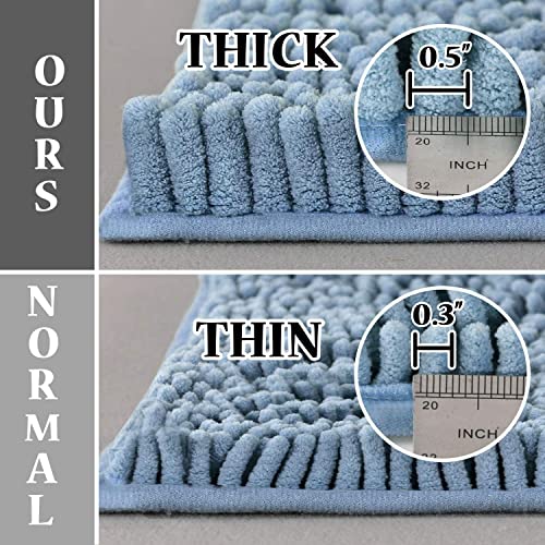 Tapis de bain en microfibre bleu clair 50x80 cm antidérapant Absent