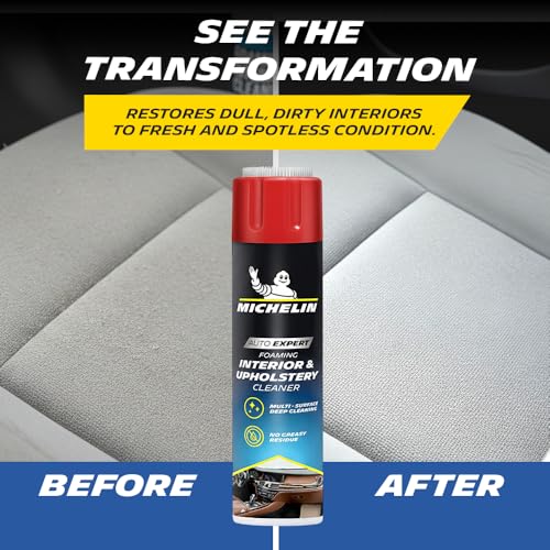 Image of Michelin Foaming Interior Cleaner 500ml | Powerful Foam Formula for Car Dashboard, Upholstery, Fabric, Vinyl, Plastic & Leather | Removes Dirt, Dust & Stains for Fresh, Clean Interior Finish