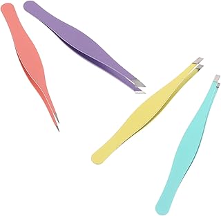 FOMIYES 4pcs Eyebrow Tweezers Women Makeup Set Splinter Tweezers Tweezers Eyebrow Plucker Slant Tip Tweezers Women Eyebrow Tweezers Eyebrow Grooming Kit Eyebrow Slant Tweezers Hair