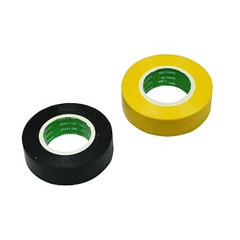 Electrical Tape, 2 Pcs, Black/Yellow | Premium PVC, Electrical Insulation, Waterproof, Flame Retardant, High Temperature Resistance
