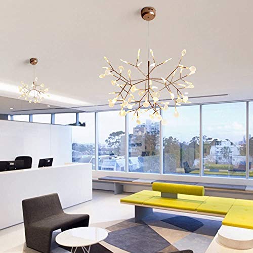 WXHC Led Postmoderne Luciole Lustres,Salon Chambre Salle à Manger,Nordique Créatif Designer Art Lustres-Blanc 30 têtes – vue 2