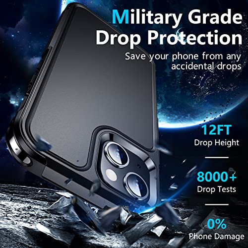 Temdan For Iphone 13 Mini Case [Military Grade Drop Protection] [Tempered Glass Screen Protector] Non-Slip Heavy Duty Full-Body Shockproof Phone Case-Black #TOP1