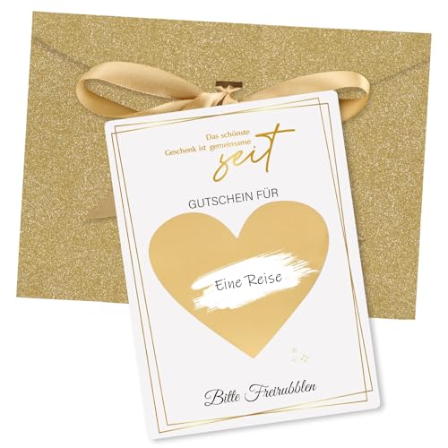 woric Das schönste Geschenk ist gemeinsame Zeit Gutschein zum selber ausfüllen Rubbelkarten zum selber Beschriften Geschenkkarte Gutschein Zeit Schenken (inkl. Kuvert)