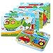 EDATOFLY 6 Stück Kinderpuzzle, Puzzle für Kinder Puzzle ab 3 Jahre Holzpuzzle Geeignet für Jungen und Mädchen (Der Verkehr)