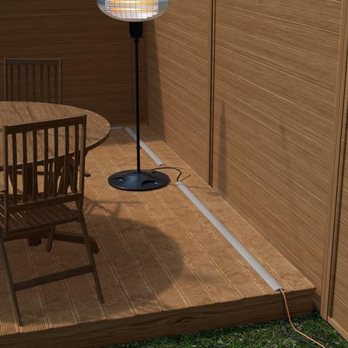 Image of D-Line 30ft Floor Cord Cover, Floor Cable Protector, Extension Cord Cover, Protect Wires & Prevent Cable Trips, Cable Management Solution - Cord Cavity = 0.63 inch (W) x 0.31 inch (H) - Beige