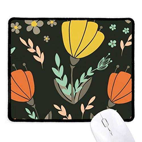 Alfombrilla de ratón original con flores amarillas y bordes cosidos, un regalo ideal de oficina