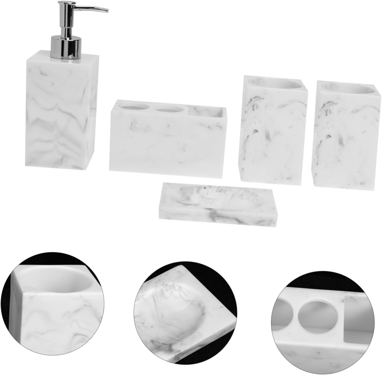TIDTALEO 1 Set Nordic Style Bathroom Accessories Set Elegant Resin Washing Set with Toothbrush Holder Lotion Bottle Home Decor for Stylish Bathrooms