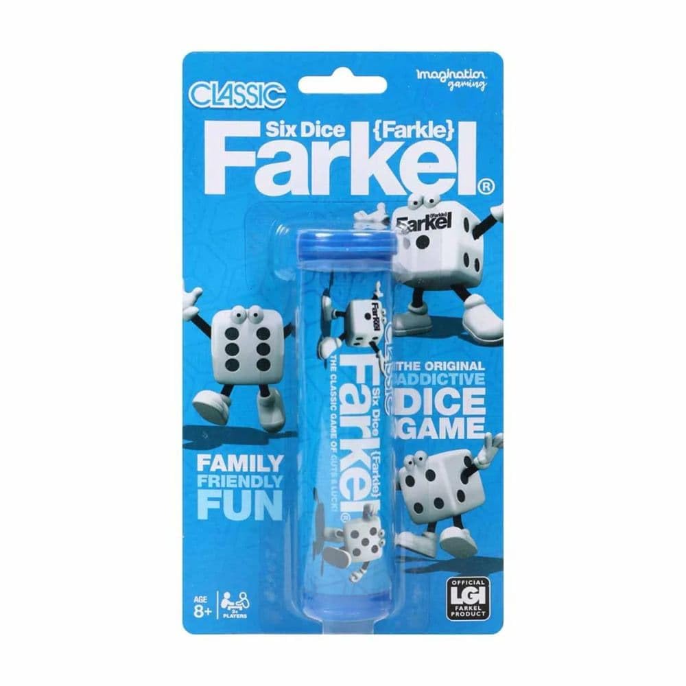 TIPSY LAND Imagination Gaming FARKEL Dice Tube, The Classic Addictive Game of Guts & Luck, Family-Friendly Fun, Game Night Entertainment, 6 Farkel Dice, Rules, Farkle, Players 2+, Ages 8+
