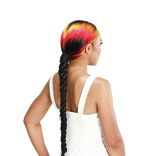 Miniatura 2 de Zury Sis Beyond - Peluca trenzada con encaje frontal HD de 5 pulgadas, parte atada a mano LF-Ruanda (fuego negro)