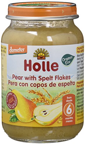 Holle Potito de Pera con Copos de Espelta (+6 meses) - Paquete de 6 x 190 gr - Total: 1140 gr