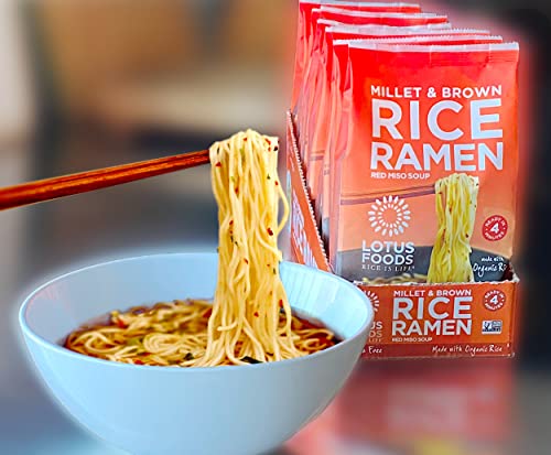 Lotus Foods 0070895360103 Bulk Food Organic Millet & Brown Rice Ramen Noodles With Red Miso Soup, Gluten-Free Easy To Cook & Healthy Japanese Noodles thumb #6