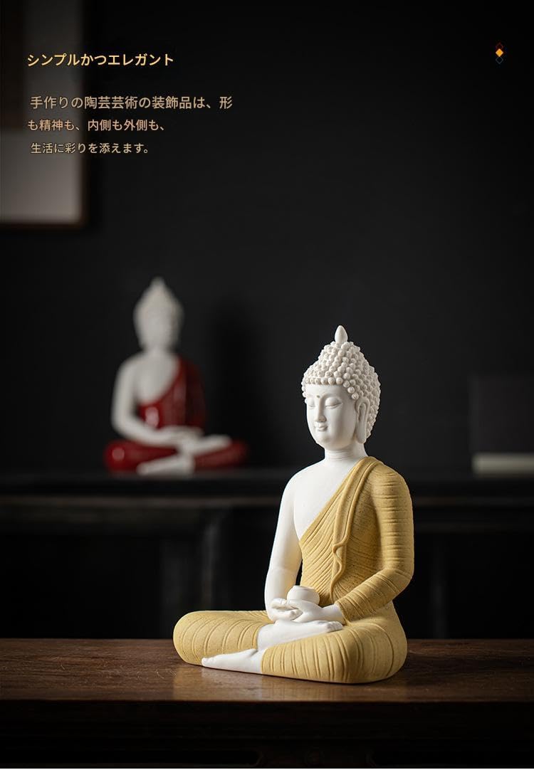 陶器製仏像、釈迦牟尼仏の御供え物、玄関茶室の飾り物、開店祝い、災害 