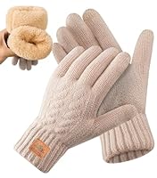 Bobelle Wear Handschuhe Damen Winter, Winterhandschuhe Touchscreen Warme Thermo Fleece Wollhandschuhe Strickhandschuhe für Outdoor Sport (Beige)