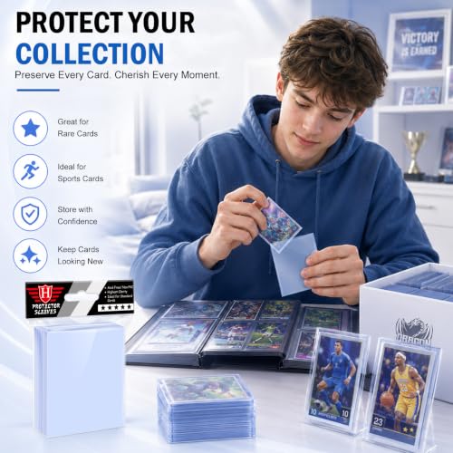 Image of 3000 Counts Card Sleeves TopLoaders for Trading Cards, Soft Clear Baseball Card Sleeves Plastic Card Protector for Football Card Sports Cards Game Card Standard Cards