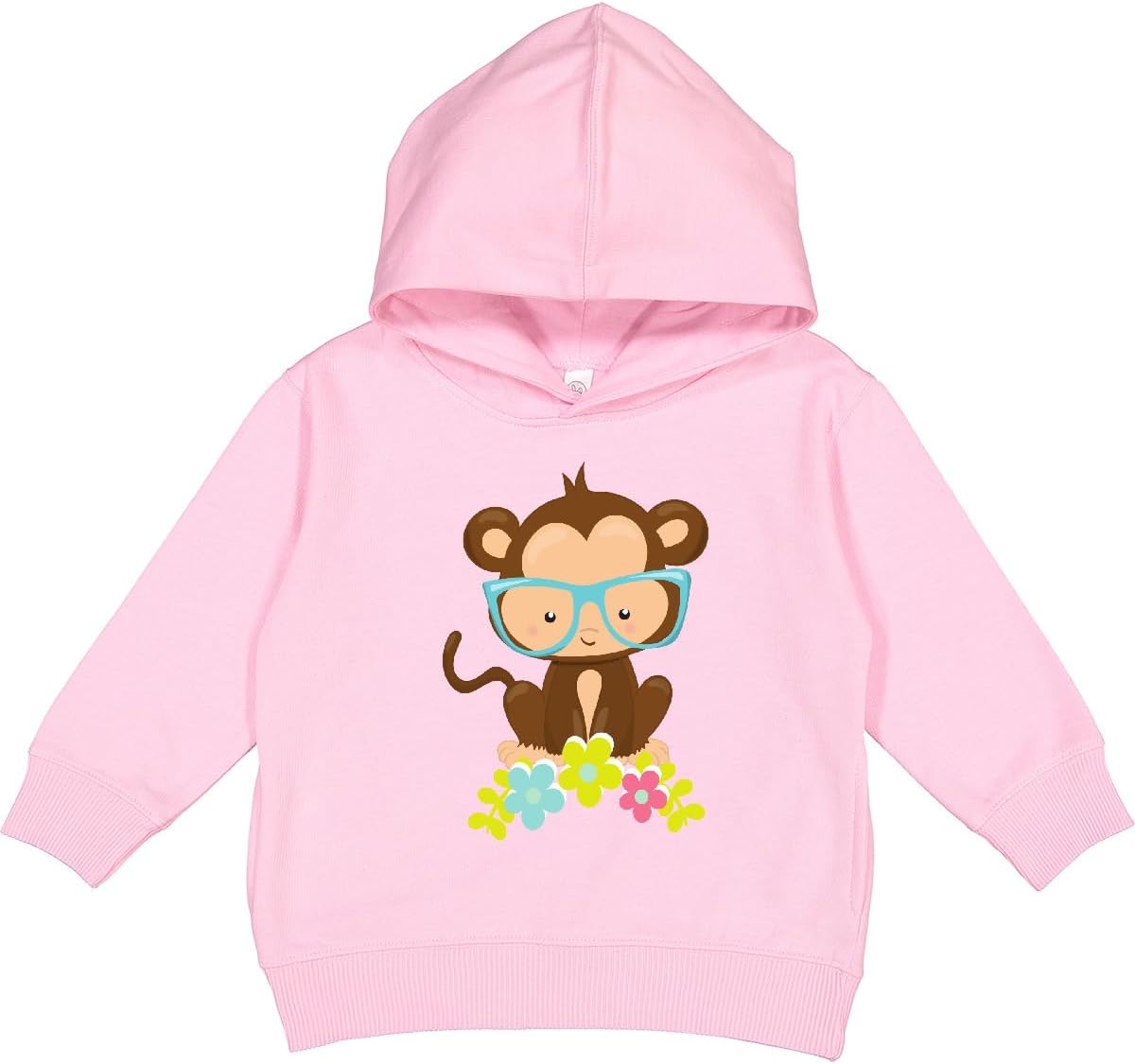 inktastic Hipster Monkey, Monkey with Glasses, Flowers Toddler Hoodie