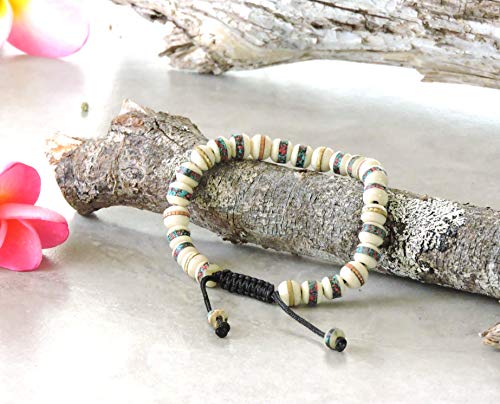Image of Handmade Tibetan Medicine Wrist Mala Bracelet - Buddhist Meditation Prayer Beads Healing Mala