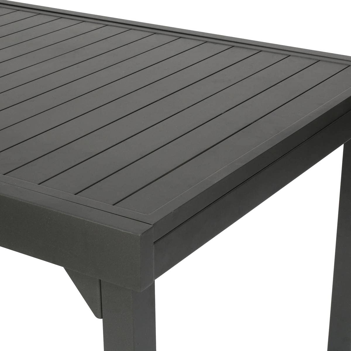 Hespéride - Tavolo da giardino allungabile Piazza, grigio grafite - 12 posti - Alluminio antiruggine - Mobili da esterno con estensione scorrevole