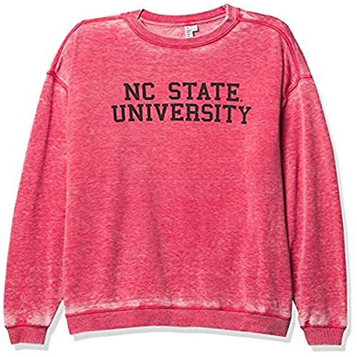 chicka-d Women's Oversized Dropped Shoulder Crewneck Fleece Sweatshirt | NCAA Arch Over Icon Team Color, Arkansas Razorbacks, Team Color, X-Large