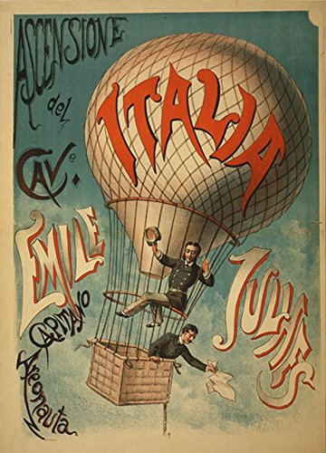 Poster Vintage Italia Ascensione A2 de Emile Julhes pour décoration murale rétro