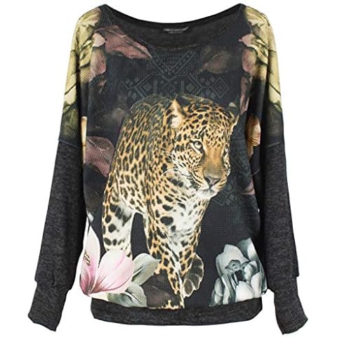 Emma & Giovanni Black Leopard Long Sleeve Jumper Cover