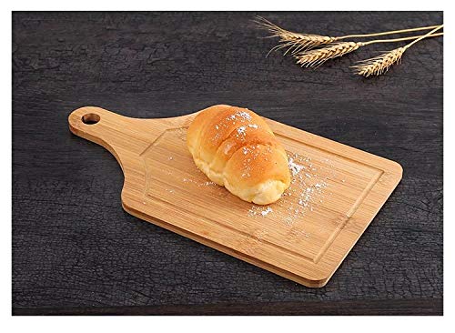Guojanfon Bamboo Cutting Board ,Meat Chopping Boards,Pizza Peel Paddle With Handle For Homemade Baking Pizza Bread Cake Fruit Vegetables (Small Square -Board) #TOP6