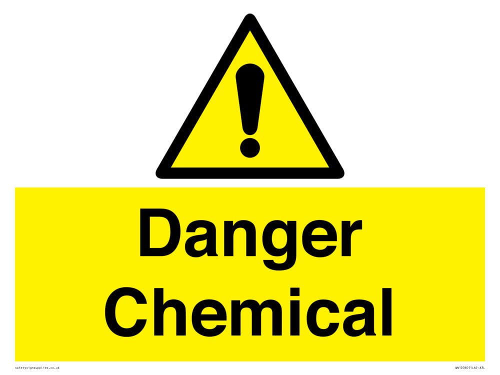 Danger Chemical Sign - 400x300mm - A3L
