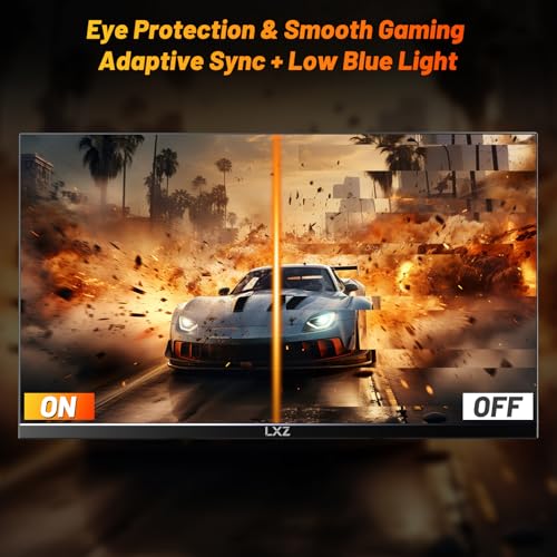 Image of LXZ 24.5 Inch 300Hz 240Hz Gaming Monitor, FHD 1920x1080 VA Panel 1ms Computer Monitor, HDR Mode, Adaptive sync, FreeSync Compatible DP x2, HDMI x2, Ultra Thin Triangle Base, VESA 75mm x 75mm