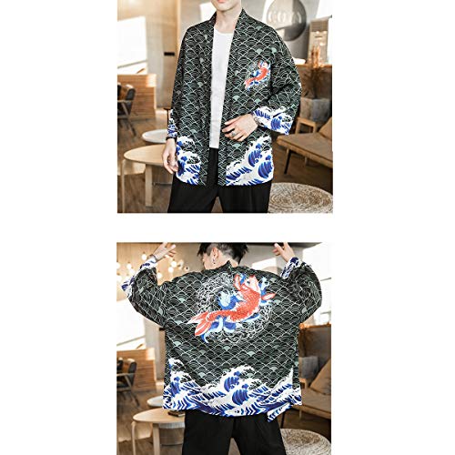 Seidarise Men's Haori Jacket Kimono Cardigan Yukata Noragi Happi Coat