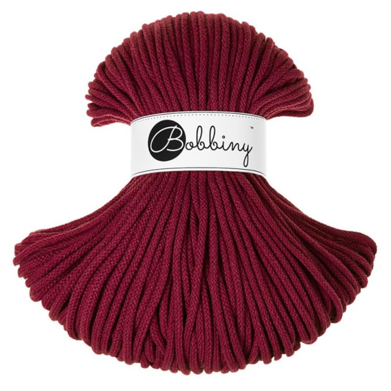 Bobbiny Premium 5mm Braided Macrame Cord (Wine Red) 100m — image 1