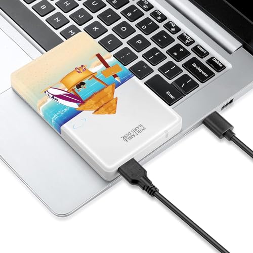 Image of GAZELLE Ultra Slim Portable External Hard Drive, 2 in 1 Type C and USB 3.0- for PC, Mac, Laptop, PS4, Xbox one, Xbox, Tablet, ipad, Mobile (320GB, Beach)