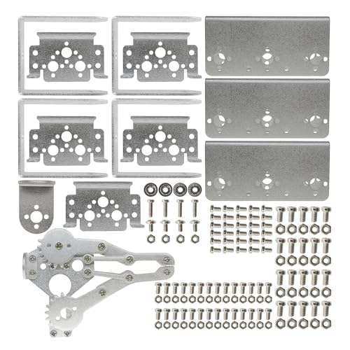 diymore Robotic Arm Kit Silver ROT3U 6DOF Aluminium Robot Arm Mechanical Robotic Clamp Claw Kits No Soldering Required (Unassembled Parts Without Servos) - Image 3