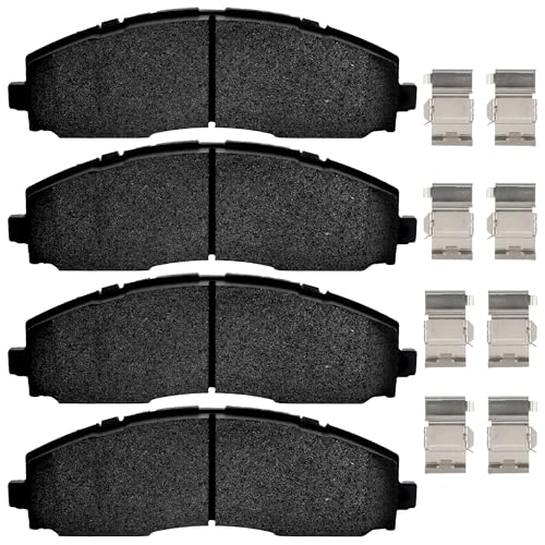 Image of Brake Pads Rear Set Compatible with Ford F-250 F-350 F-450 Super Duty 6.2L / 6.7L / 7.3L Automotive Replacement Rear Brakes Semi-Metallic D1691
